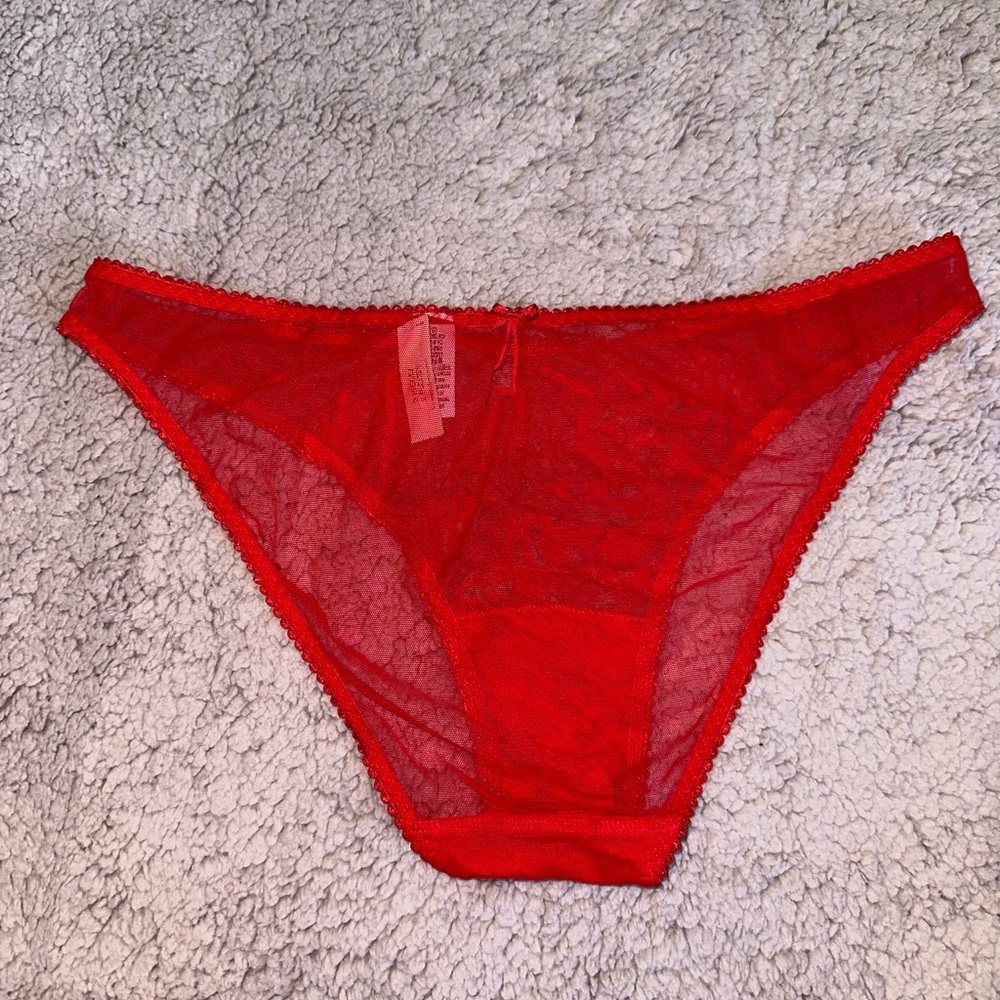Victoria Secret Red Shear Panties Large